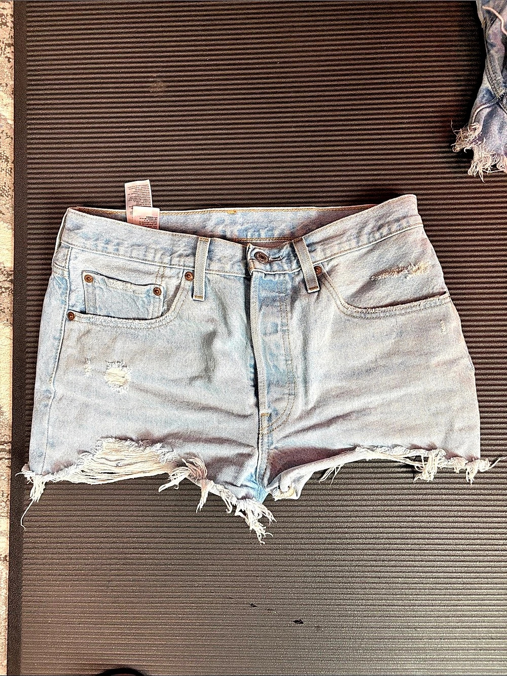 Levi's Distressed Denim Jean Shorts in Blue